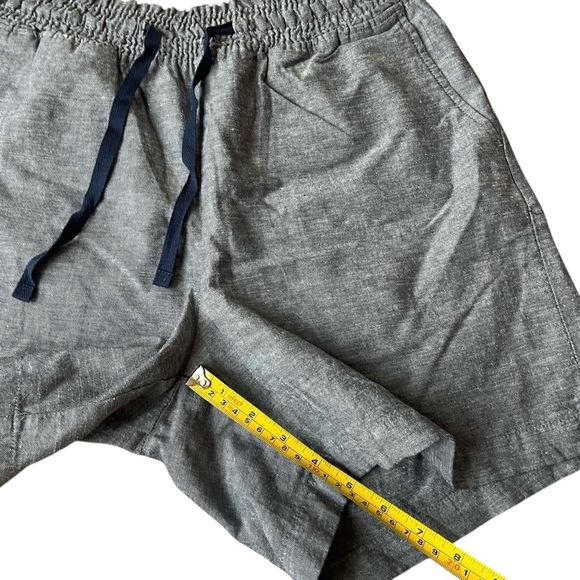 JACHS Girlfriend Cotton Linen Chambray Shorts M Blue Drawstring Pull-On Pockets - Picture 4 of 8